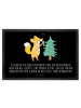 Mr. & Mrs. Panda Schmutzmatte Fuchs  Weihnachtsbaum mit Spruch in Schwarz