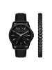 Armani Exchange Armbanduhr The Black Watch and Curb Chain Bracelet in schwarz