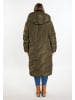 Usha Damen Langer Steppmantel in Oliv
