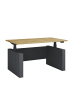 VCM  Schreibtisch höhenverstellbar Salia 140x80 in Anthrazit / Honig-Eiche
