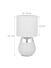relaxdays Tischlampe in Grau/ Silber - (H)32 x Ø 18 cm