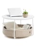 VASAGLE Couchtisch rund Lilea in Weiß-Braun - (B)75 x (H)45 x (T)75 cm