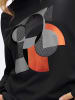 sheego Langarmshirt in schwarz-silberfarben-bedruckt