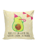 Mr. & Mrs. Panda 40 x 40 Kissen Avocado Party mit Spruch in Gelb Pastell