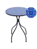 Beliani Outdoor Bistrotisch CIGLIANO in Schwarz/Blau - (W) 60 x (H) 75 x (L) 60 cm
