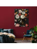 WALLARENA Leinwandbild Blumen in Schwarz