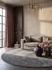 KADIMA DESIGN BORMIDA Rundteppich Anthrazit 120x120 Uni Polypropylen Wohnraum in Anthrazit