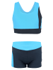 Aquarti Mädchen Sport Bikini - Racerback Bustier & Badehose in grau/hellblau