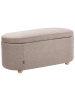 Beliani Pouf HAYWARD in Beige/Braun - (W) 98 x (H) 44 x (L) 44 cm