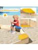 COSTWAY Sandkasten mit 6 Sitzplätzen 140 x 122 x 14 cm in Hellbraun