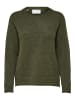 SELECTED FEMME Strick Pullover SLFLULU Wollpullover Rundhals Sweater in Grün