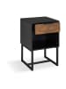 relaxdays Nachttisch in Schwarz/ Braun - (B)40 x  (H)60,5 x (T)41,5 cm