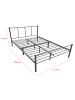 en.casa Metallbett Laos mit Matratze in Grau (B)140cm