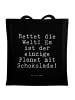 Mr. & Mrs. Panda Einkaufstasche Rettet die Welt! Es... mit Spruch in Schwarz