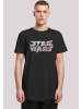 F4NT4STIC Long Cut T-Shirt Star Wars Wavy Ship Logo in schwarz