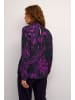 Kaffe Langarm-Bluse KAamber Regular fit in Black/Purple Painted Flower