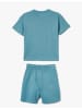 KOTON 2tlg. Outfit: T-Shirt/Short in Blau