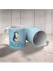 Mr. & Mrs. Panda Tasse Pinguin Blumen mit Spruch in Eisblau