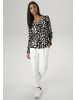 Aniston SELECTED Langarmshirt in schwarz-offwhite