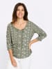 Sieh an! 3/4-Arm-Bluse in khaki-ecru-bedruckt