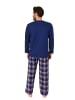 NORMANN Schlafanzug lang Pyjama FlanellHose Karo - 88232 in navy1