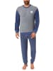 NORMANN Lange Frottee Pyjama Schlafanzug Bündchen - 49626 in Grau