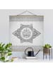 WALLART Stoffbild mit Posterleisten - Mandala Lotus Betonoptik in Grau