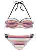 Venice Beach Bügel-Bandeau-Bikini in creme-rosa