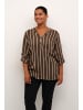 KAFFE curve Langarm-Bluse KCsida Regular fit in Major_Brown/ Beige Stripe