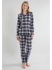 Götzburg Flanell Pyjama, Lang Josselin in blau-mittel-Karo
