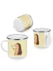Mr. & Mrs. Panda Emaille Tasse Igel Blumen ohne Spruch in Gelb Pastell