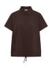 Cecil Dropped Shoulder Hemdbluse in Unifarbe in Brown Cacao