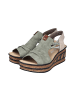 rieker Nabukino Keil-Sandalen mit Gummibändern Grün