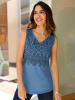 Sieh an! Shirttop in mittelblau-jeansblau