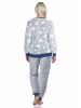 NORMANN langarm Schlafanzug Bündchen Sterne Coralfleece - 76760 in blau