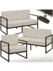 tectake Garten-Loungeset Comosa höhenverstellbare Füße, braun/beige
