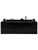 Beliani 6-tlg Whirlpool Badewannen VARADERO in Schwarz/Silber rechtsseitig