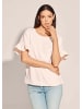 MADELEINE Oversized-Bluse mit Volants, Kurzarm in creme