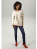 Aniston CASUAL Strickpullover in beige-wollweiß-rot