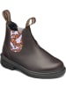 Blundstone Chelsea Boot "#2395 Brown Leather With Butterfly Lilac Elastic (Kids)" in Braun