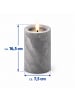 relaxdays 3 x LED Kerzen in Grau - (H)16,5 x Ø 7,5 cm
