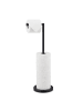 relaxdays Toilettenpapierhalter in Schwarz - (B)21,5 x (H)57 x (T)16,5 cm
