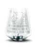 Mr. & Mrs. Panda Glas Windlicht Hummeln Kleeblatt mit Spruch in Transparent