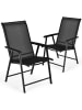 COSTWAY Gartenstühle 2er Set in Schwarz