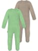 Normani Outdoor Sports 2x MERINO Babystrampler Levin in Grün/Beige