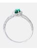 Diamant L'éternel Cluster-Ring aus 375 Weißgold mit Diamant mit Smaragd