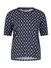 Betty Barclay Basic Shirt mit Rippbündchen in Dunkelblau/Weiß