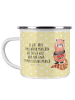 Mr. & Mrs. Panda Camping Emaille Tasse Roter Panda mit Spruch in Gelb Pastell