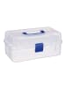 relaxdays Aufbewahrungsbox in Transparent/ Blau - (B)33 x (H)14 x (T)19,5 cm