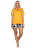 NORMANN kurzarm Shorty Schlafanzug Pyjama Design - 80575 in gelb